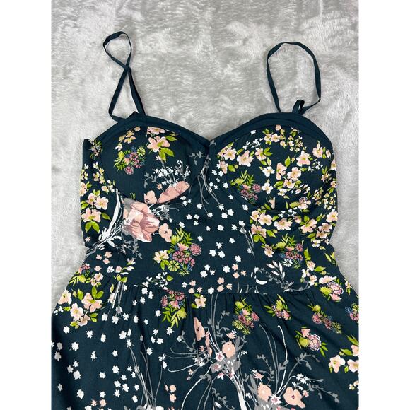 Band of Gypsies Floral Wide Leg Romper XS Boho Spring Festival Jumpsuit - Picture 5 of 8